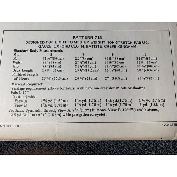 Kwik Sew Misses Blouse Sewing Pattern sz 5-11 713 - uncut - Picture 6 of 9